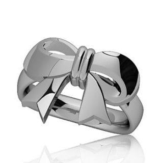 silver bow ring by flawless jewellery