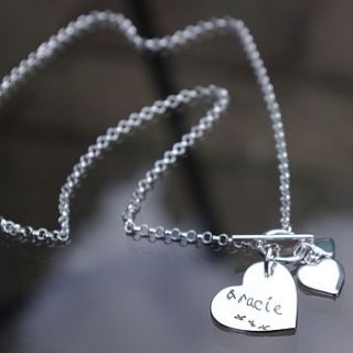 toggle chain with small signature charm by touch on silver