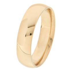14k Yellow Gold Women's 5 mm Comfort Fit Wedding Band Gold Rings