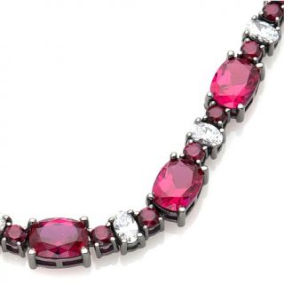 Jean Dousset 42.65ct Absolute™ Created Ruby Oval and Round Sterling Silve