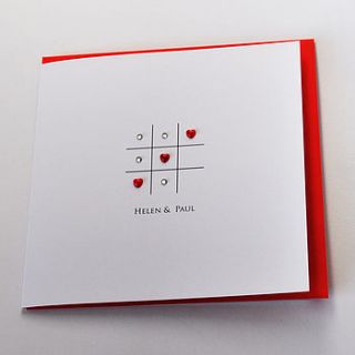 personalised noughts and crosses card by come for a dream