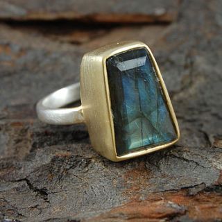 gold labradorite geometric cocktail ring by embers semi precious and gemstone designs