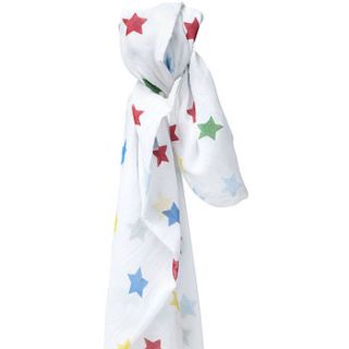 rainbow star muslin swaddle by piccalilly