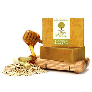 lemongrass honey and oats soap by village green soaps