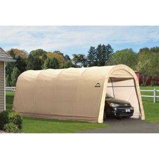ShelterLogic AutoShelter RoundTop Portable Garage — Sandstone, 20ft.L x 10ft.W x 8ft.H, Model# 62684  Round Style Instant Garages