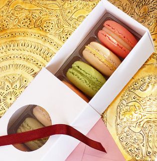 box of twelve assorted french macarons by meringues & more