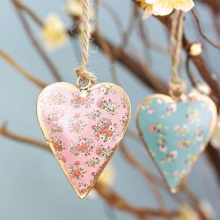 mini assorted heart hanging decoration by lisa angel homeware and gifts