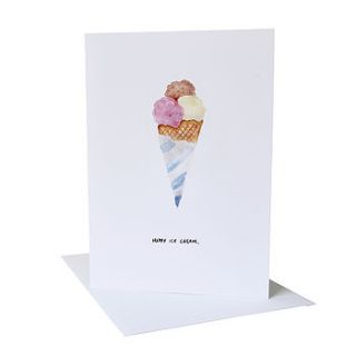 'happy ice cream' greetings card by blank inside