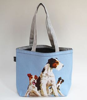 retro terriers tote bag by gina pierce design