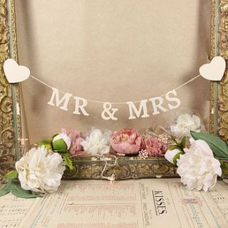 'mr and mrs' decorative garland by lisa angel wedding