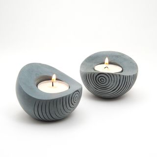 Set of 2 Palewa Soapstone Tea Light Holder (India) Candles & Holders
