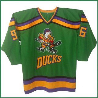 The Mighty Ducks Movie Hockey Jersey Charlie Conway #96 All Stitch Sewn Green  Sports Fan Hockey Jerseys  Sports & Outdoors