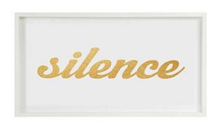 'silence is golden' screen print with diamond dust by kiss her