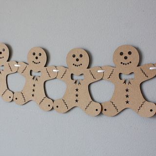 laser cut gingerbread man bunting by mr yen designs