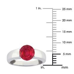 10k Gold Synthetic Ruby Bold Contemporary Ring Gemstone Rings
