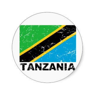 Tanzania Vintage Flag Stickers