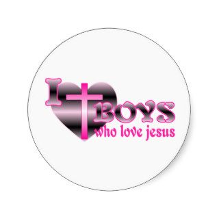 I Love Boys Who Love Jesus Round Sticker