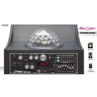 Pyle PSUFM1049A 600 Watt Bluetooth 2 Way PA Speaker System with USB and SD Readers, FM Radio, 3.5mm Input and Flashing DJ Lights Musical Instruments