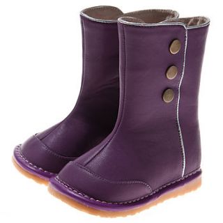 girl's purple leather squeaky boots by my little boots