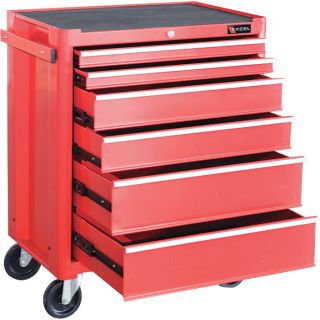 Excel Roller Cabinet — 27in., 6 Drawers, Model# TB2070BBSB  Tool Chests