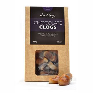 clog shaped chocolates by lushleys