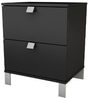 South Shore Spark Collection Night Stand, Pure Black   Nightstands