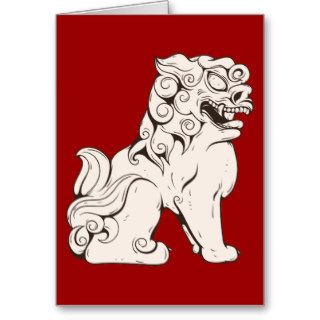 Foo Dog / Shishi Lion ~ Vintage Chinese Lion Greeting Card