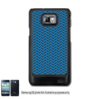 Blue Gray Grey Herringbone Print Pattern Samsung Galaxy S2 I9100 Case Cover Skin Black (FITS AT&T AND STRAIGHT TALK MODELS ONLY) Cell Phones & Accessories