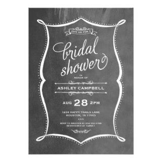 Charcoal Modern Script Watercolor Bridal Shower Personalized Announcement