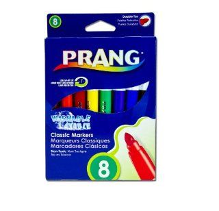 Dixon Prang Conical Tip Art Markers, 8 Color Set, Classic Colors (80680)  Childrens Drawing Markers 
