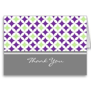 Plum Lime Gray Baby Shower Hostess Thank You Cards
