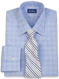 Paul Fredrick Men's 100% Cotton Glen Plaid Spread Collar Dress Shirt Blue 16.0/34 at  Men�s Clothing store