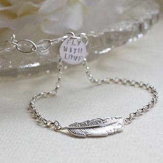 fly with love   personalised silver bracelet by nina louise