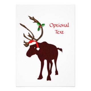 Christmas Reindeer, Antlers & Santa Hat Customize Invites