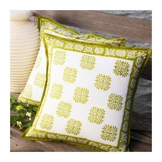 Green Decorative Bohemian Outdoor throw pillow  