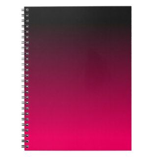 Black and Bright Pink Ombre Spiral Notebook
