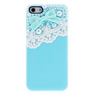 Bowknot Pattern with Pearls and Lace Hard Case with Nail Adhesive for iPhone 5/5S (Assorted Colors) ( Color  White )  Cell Phone Carrying Cases  Sports & Outdoors
