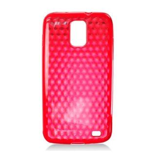 Red Clear Clear Hexagon Flex Cover Case for Samsung Galaxy S2 S II AT&T i727 SGH I727 Skyrocket Cell Phones & Accessories