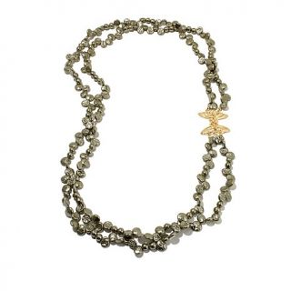 Joan Hornig Giving Rocks Jewelry "Bee Clasp" Simulated Pearl 36" Necklace
