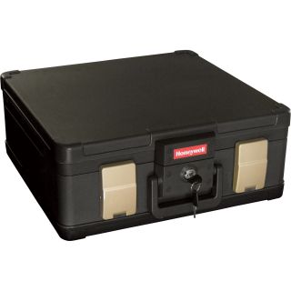 Honeywell Fire/Water Keylock Chest — 0.27 Cu. Ft., 15.9in.W x 12.4in.D x 6.5in.H, Model# 1103  Safes