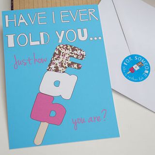fab lolly oversized postcard with sticker by name art