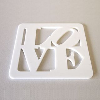 love acrylic coaster by intricate home