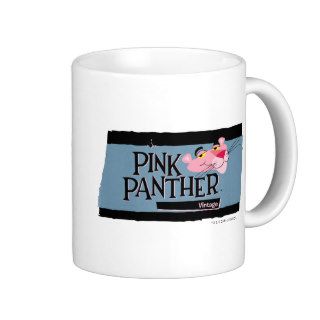 Blue and Black Pink Panther Vintage Mugs