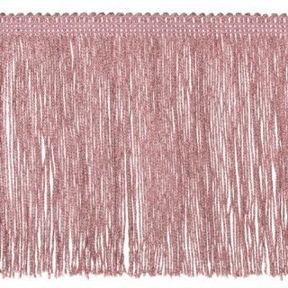 6'' Metallic Chainette Fringe Trim Pink Fabric