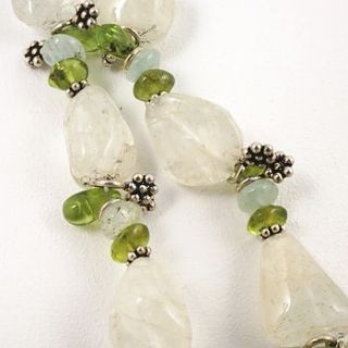 peridot and aquamarine necklace by flora bee
