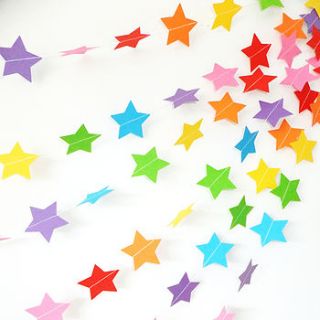 rainbow star paper garland by funky frills uk