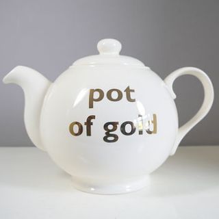 24 k gold plated 'pot of gold' teapot by begolden