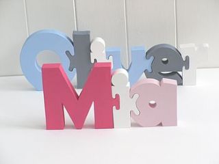 freestanding name puzzle by hamble & pops