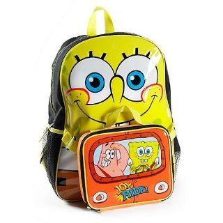 Spongebob Squarepants Large Backpack with Detachable Lunchbox Kit   Black   Childrens School Backpacks