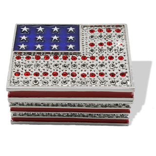 Objet d'art 'Stars and Stripes' USA Flag Trinket Box Collectible Figurines